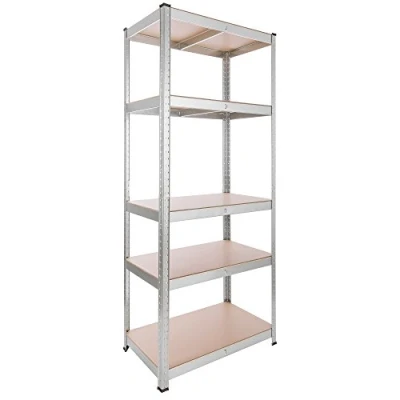 Afbeelding van Arebos Stellingkast voor zware lasten keldereg/metaal 75 x 45 180 cm 875 kg draagvermogen eenvoudige montage door steeksysteem en zonder schroeven
