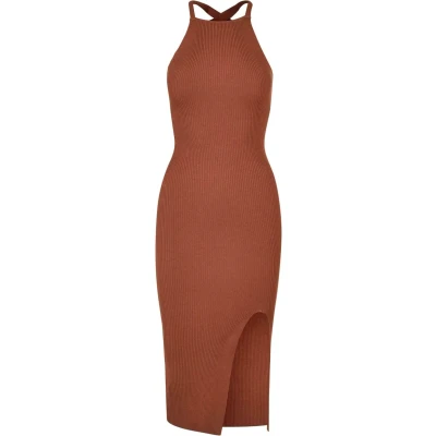 Afbeelding van Urban Classics Gebreide jurk, Dames, Maat: 4XL, Terracotta