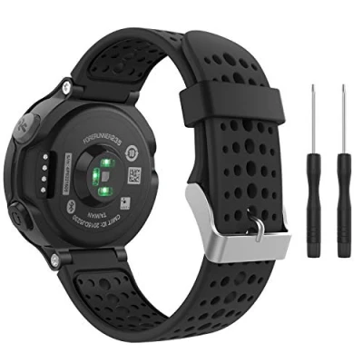 Afbeelding van MoKo Band Compatible with Forerunner 235, Soft Silicone Replacement Watch fit 235/235 Lite/220/230/620/630/735XT Smart BLACK &amp;