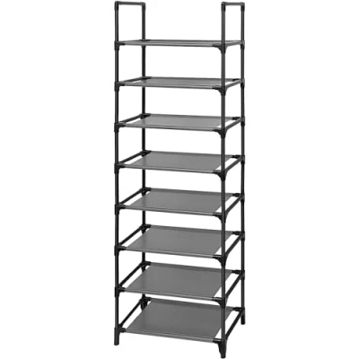 Afbeelding van edihome, Schoenenrek, 8 Niveaus, (46 x 27 141 cm), Shoe Organizer, Smalle en hoge Schoenenrekken van Kunststof, Verticaal, Plank, Showrek (8 Niveaus)