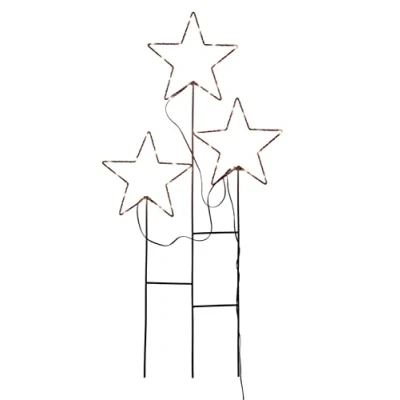 Afbeelding van LED metalen tuinstekker sterren met timer 80 x 41 cm tuindecoratie verlichting grondpen Kerstmis advent winter outdoor decoratie timerfunctie werkt op batterijen