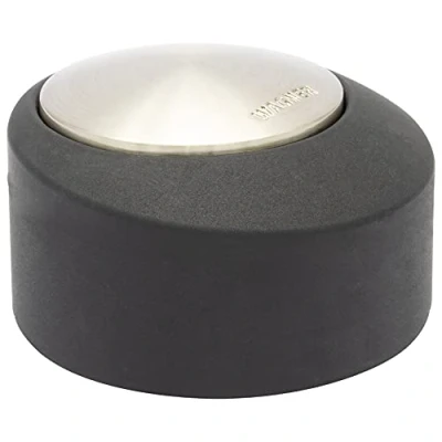Afbeelding van WAGNER design vleur deurstopper SCREW OR GLUE/schroef of lijm diameter Ø 50 x 30 mm, geborsteld metaal, inox look, thermoplastisch rubber, designprijs 15518111