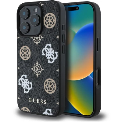 Afbeelding van CG Mobile Guess GUHMP16LPGPYSK hoes voor iPhone 16 Pro 6,3&quot; zwart hardcase Peony Script