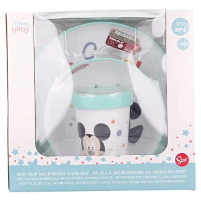 Afbeelding van Ontbijtset 3 delig Mickey Mouse (Bord, Kom en anti lekbeker)