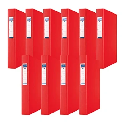 Afbeelding van DONAU 3735001PL 04 ringband/rood 4 O ringmechanisme 25 mm DIN A4 ringmap karton/kunststof van 1,9 dik karton met eco PP 100µ verpakking 10
