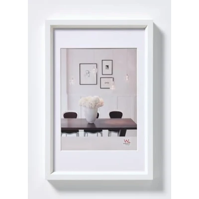 Afbeelding van walther design fotolijst wit 40 x 50 cm met passe partout, Steel Style kunststof lijst ES050W