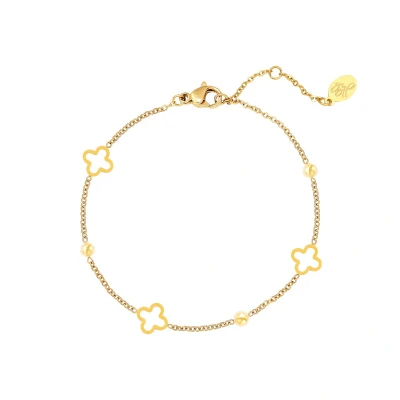 Afbeelding van Armband open klavers Yehwang One size Goud