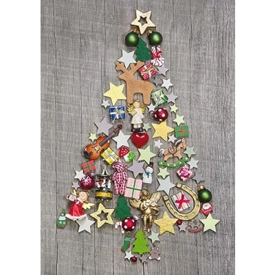 Afbeelding van Edition Colibri XL kerstkaart kleurrijke kerstboom met envelop/envelop DIN A4 vouwkaart kleurrijk kerstboommotief (11096)