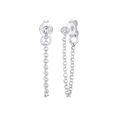 Afbeelding van Elli Double Chain Oorbellen silvercoloured, Dames, Maat: One Size, Silver coloured