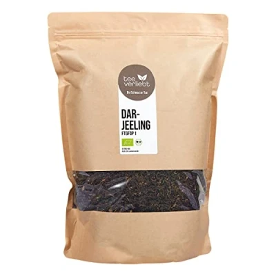 Afbeelding van FRUTEG thee Darjeeling Bio Second Flush 1000 g Loser FTGFOP1 uit India Lichtgewicht organische zwarte met full bodied aroma Black Tea lots 1 kg