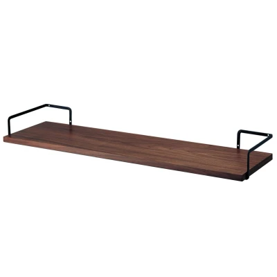 Afbeelding van Yamazaki Wandplank Tower Zwart Bruin 60x18x8,5cm