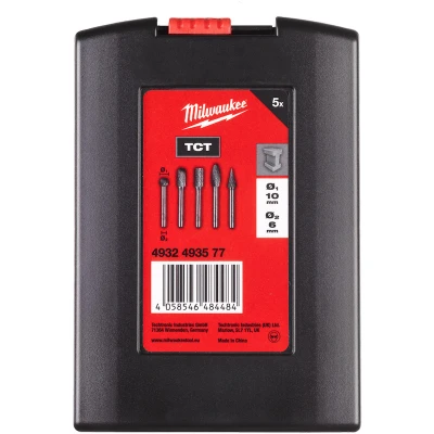 Afbeelding van Milwaukee Burrs TC 6 x 10mm set 5 pc Stiftfrees type B, C, D, H, M (5 delig) 4932493577