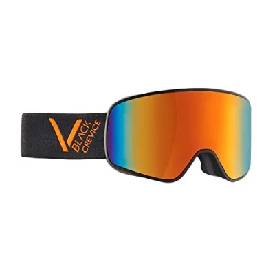 Afbeelding van Black Crevice Skibril Sladming dubbele lens, anti condenslaag, UV400 bescherming (zwart/oranje, L (hoofdomtrek 58 61 cm)