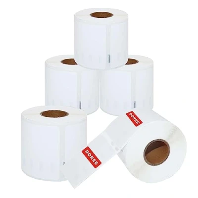Afbeelding van Doree 5 rollen 99014 54 mm x 101 1100 verzendlabels/naamlabels (groot) zelfklevende labels compatibel met DYMO S0722430 voor LabelWriter 450 serie en 4XL