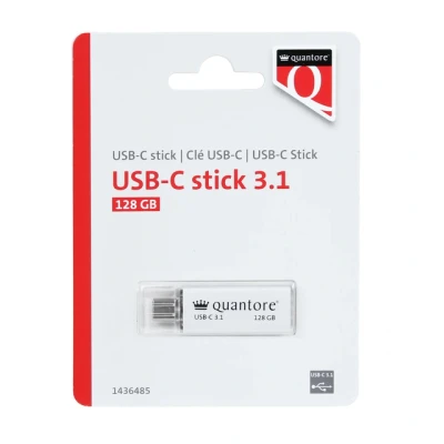 Afbeelding van USB stick Quantore C 128GB 3.1 zilver
