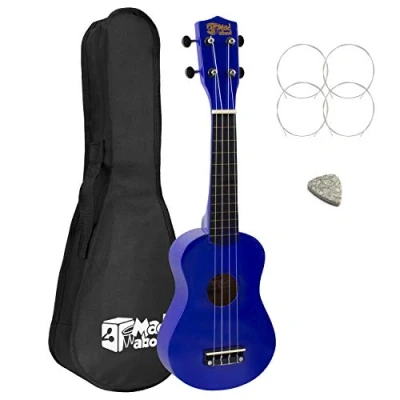 Afbeelding van sopraan ukelele voor linkshandigen. Sopran blauw