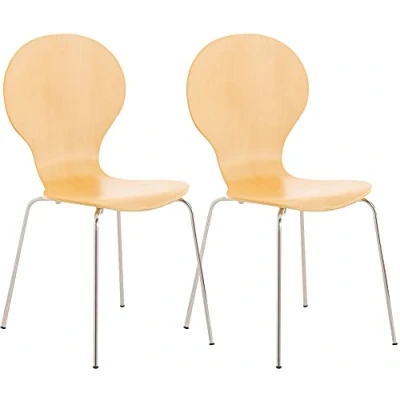Afbeelding van CLP Diego Set van 2 stapelstoelen natura