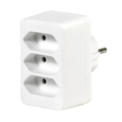 Afbeelding van Vivanco A3 WE Euro adapter wit zonder schakelaar 3fach