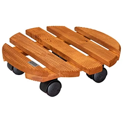 Afbeelding van Wagner Plantenroller Harde wieltjes. (Ø) 30 x (H) 8 cm bruin (kastanje)