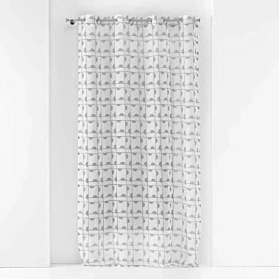 Afbeelding van Vitrages Douceur d intérieur PANNEAU A OEILLETS 140 x 240 CM VOILE SABLE IMPRIME GABI GRIS