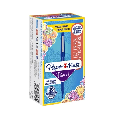 Afbeelding van Fineliner Paper Mate Flair 0.7mm valuepack á 36 stuks blauw