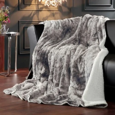 Afbeelding van Delindo Lifestyle® Kingston Deken van imitatiebont, wollige zachte knuffeldeken XXL met lamsvachtlook, 220 x 240 cm