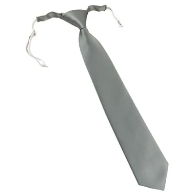 Afbeelding van TigerTie Designer Security veiligheidsstropdas in effen kleur voorgebonden met elastiek, grijs, ca.54 cm (incl. Knoten)