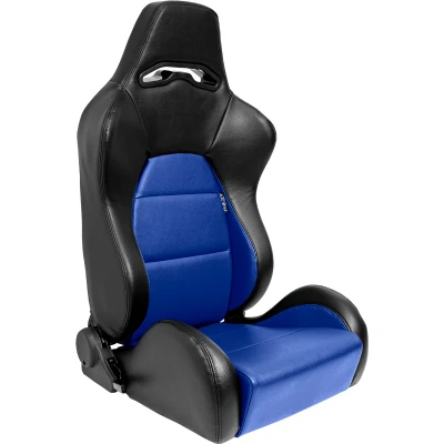 Afbeelding van AutoStyle Sportstoel &#039;Eco&#039; Zwart/Blauw Kunstleder Rechterzijde verstelbare rugleuning incl. sledes