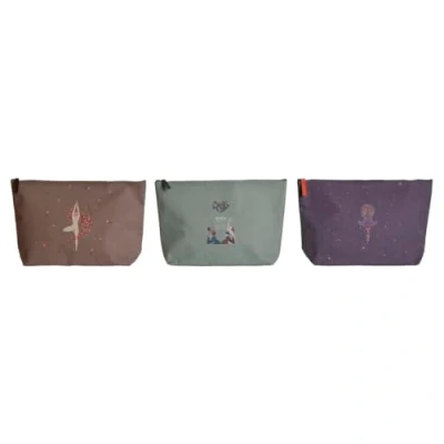 Afbeelding van Toilettas DKD Home Decor Bruin Groen Bordeaux Canvas Yoga 33 x 8 20 cm (3 Stuks)