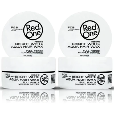 Afbeelding van RedOne Aquatische haarwas, wit, 150 ml, randcontrole, ultra grip, haarwax voor mannen en vrouwen, aardbeigeur, maximale controle, 2 stuks