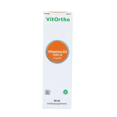 Afbeelding van Vitortho Vitamine D3 1000ie Druppels, 20 ml