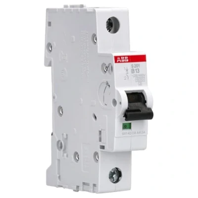 Afbeelding van Abb s201 installatieautomaat 1p b karakteristiek 13a iec en 60898 1 6 ka iec60947 2 10 module breedte 17 5mm 2cds251001r0135