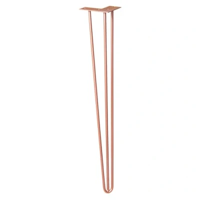 Afbeelding van WAGNER meubelpoot/tafelbeen/meubelvoet HAIRPIN LEG retro stijl staal met gepoedercoating koper, 12 x 71 cm, poot conisch/hellend, geïntegreerde schroefplaat 12827401