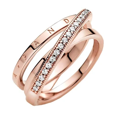 Afbeelding van Pandora Signature Rose 189057C01 Ring Crossover Over Triple