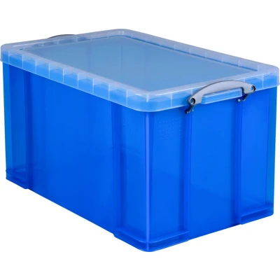 Afbeelding van Opbergbox Really Useful 84 liter 710x440x380 mm transparant blauw