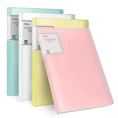 Afbeelding van A4 hoesmap, presentatieboek met 30 vellen, PP kunststof map voor muziekbladen, tekeningen, opbergmap schoolkantoor (4 stuks)