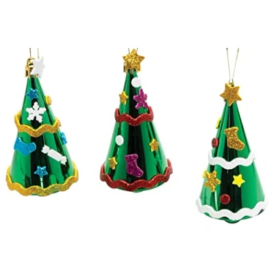 Afbeelding van Baker Ross FE858 Kerstballensets Pak van 6, Maak je eigen kerstversieringen, Feestelijke boomversieringen voor kinderen om te versieren en weer geven, Hangende decoraties kerstbomen