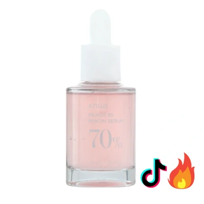 Afbeelding van Anua Peach 70% Niacinamide Serum 30ml Korean Skincare Alpha Arbutin Ascorbic Acid Ceramide Sensitive Skin Vrij van Alcohol Parabenen Siliconen en Sulfaten Award Winning