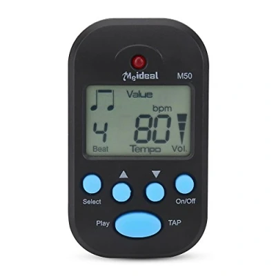 Afbeelding van Portable Mini Metronome Multi functional Clip On Digital Beat Tempo for Piano, Violin, Guitar, Trap Drum (Black)