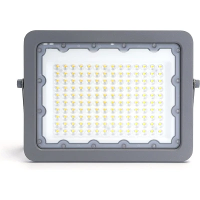 Afbeelding van Buitenlamp grijs LED bouwlamp 100W=900W schijnwerper koelwit 4000K 90 lichthoek waterdicht IP65