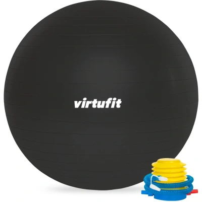 Afbeelding van VirtuFit Yoga bal Anti Burst Fitnessbal Pro Pilates met voetpomp Grijs 45 cm