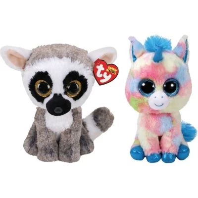 Afbeelding van Ty Knuffel Beanie Buddy Linus Lemur &amp; Blitz Unicorn