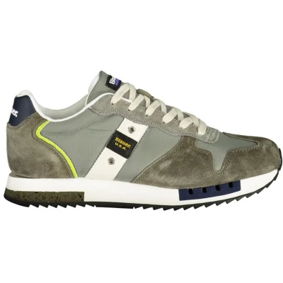 Afbeelding van Blauer Queens Sneakers laag, Heren, Maat: 44, Military/grey Leer en textiel