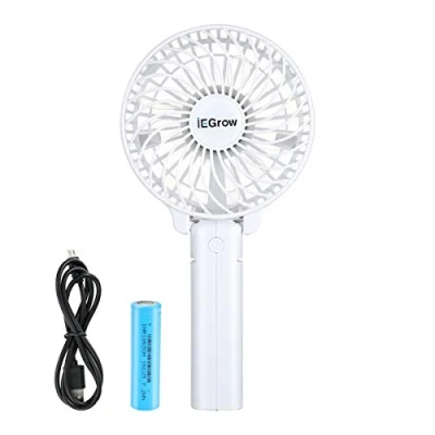 Afbeelding van iEGrow USB Mini handventilator, stil, met batterij, wit