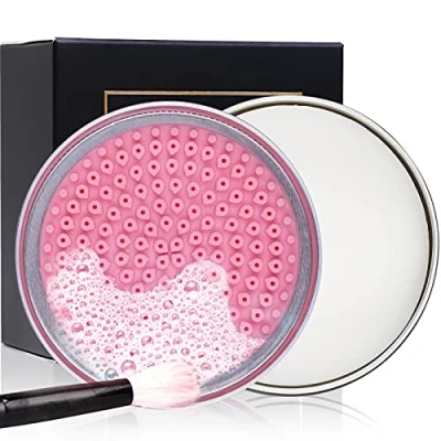 Afbeelding van DUcare Make up Brush Clean Set: Solid Soap Cleanser Gemakkelijk schoon te maken Blenders Borstels Shampoo Verwijdert Shadow Kleur Cosmetische Kleuren voor Dagelijks Gebruik Reisset (Kokosolie)