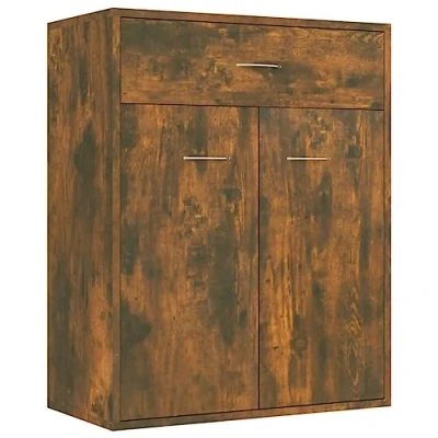 Afbeelding van vidaXL Dressoir 60x30x75 cm bewerkt hout gerookt eikenkleurig, kast, opbergkast, bijzetkast, wandkast, houten opslagkast, kasten, wandkasten