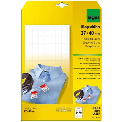 Afbeelding van Hangetiket 27x40mm 200g 1470 stuks voor prijskaartjes