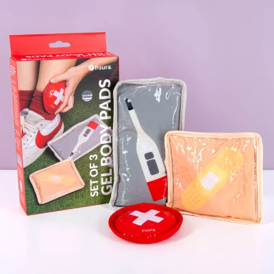 Afbeelding van Fisura Set van 3 gelpacks “eerstehulpkit. Herbruikbare koude en warmtekussens voor pijnverlichting. Ideaal bij blessures, spierpijn dagelijkse ongemakken.