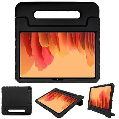 Afbeelding van Samsung Galaxy Tab A7 Hoes: iMoshion Kidsproof Backcover met handvat Shockproof/Valbescherming Softcase,Backcover Zwart Siliconen En TPU (