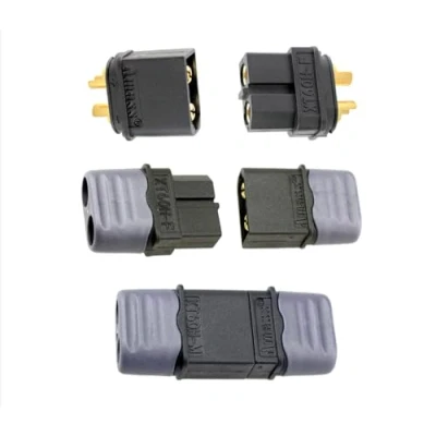 Afbeelding van 10 paar 2 pins XT60H mannelijke en vrouwelijke T stekkers met doppen voor modelbouw RC LiPo batterij XT60 zwart
